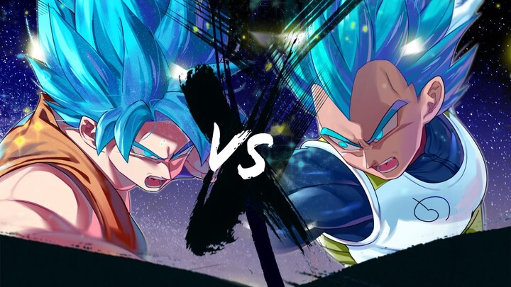 Son Goku Super Biru VS Vegeta Super Biru
