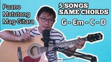 PAANO MATUTONG MAG-GITARA | FIVE SONGS SAME CHORDS | Part 1