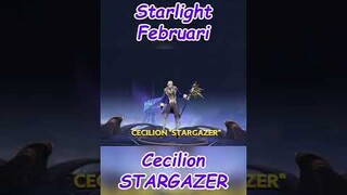 New Skin Starlight Cecilion STARGAZER Mobile Legends Strombolo YT #shorts