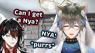 Ike becomes cat, purrs and meows