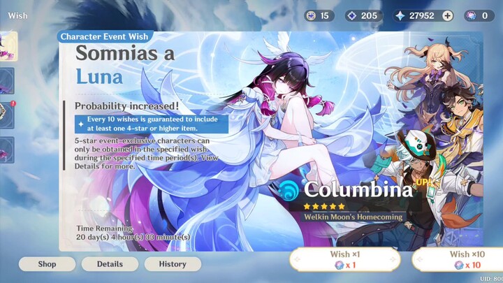 Gacha Columbina Genshin Impact