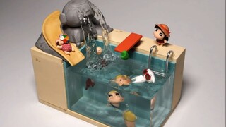 Pembuatan Kolam Renang Crayon Shinchan
