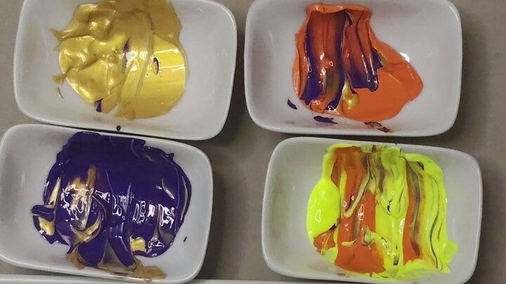 Mixing Neon & Metallic Colors into Chocolate Brown 🎨 | Paint Mixing ASMR