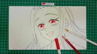 Tutorial Mewarnai Mata Nezuko Kamado  Demon Slayer 鬼滅の刃