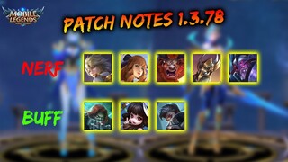 KIMMY & GUINEVERE DI NERF PARAH,CHANG'E BUFF DAN MASIH BANYAK LAGI - ML PATCH NOTES 1.3.78