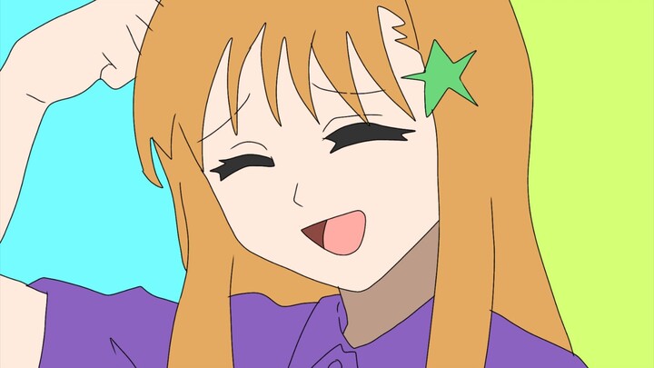 Gambarin Orihime yg pura2 baik2 saja di depan Ichigo (jadi collage art)