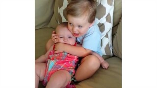 Big Brother Snuggles And Sings For Their Baby To Sleep 🎵 Funny Baby Video