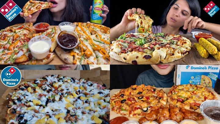 ASMR Eating Domino’s Pizza 🍕 | Cheesy Big Bites & Eating Sounds