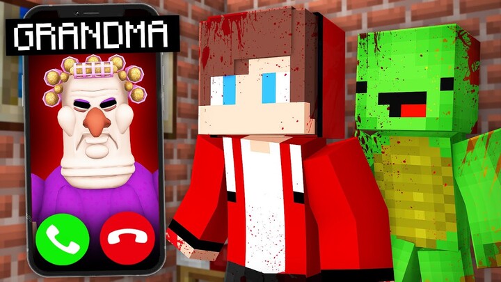Why Scary GRANDMA Called JJ and Mikey at Night in Minecraft? - Maizen