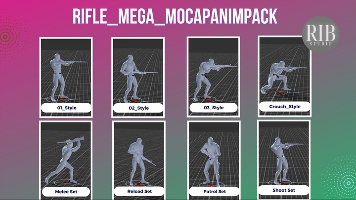 Rifle_Mega_MocapAnimPack 步枪_超级_动作捕捉动画包 - Unity