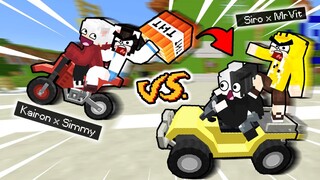 NẾU CẶP ĐÔI SIRO X MR VỊT ĐUA XE CÙNG SIMMY VÀ KAIRON TRONG MINECRAFT | RACING BOY LÀNG HERO TEAM