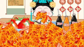-如懿传动画吃播｜大如的沉浸式香辣烤鱿鱼～