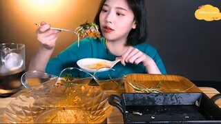 Mì trộn bibimmyeon củ cải non và thịt 3 chỉ thái mỏng cuối #amthuc