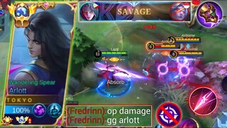 HOW TO PLAY ARLOTT AGAINST "CROWD CONTROL" HEROES?! | SAVAGE 1 VS 5! BEST BUILD ARLOTT -MLBB