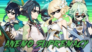 ANEMO SUPREMACY VS ALL BOSSES IN TEYVAT - GENSHIN IMPACT
