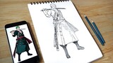How to Draw Zoro (Full Body) | Drawing Zoro Anime Character - One Piece