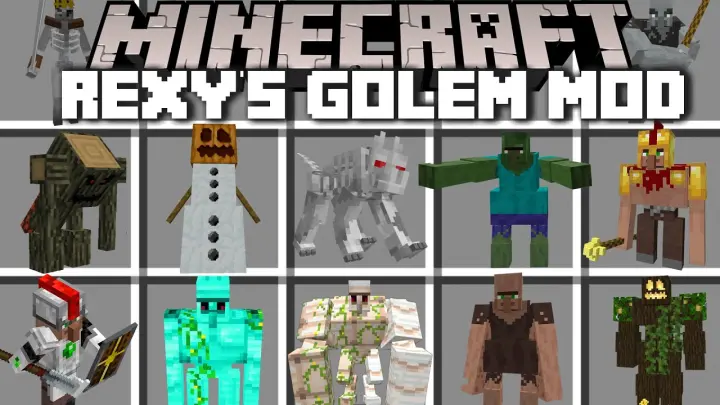 Minecraft REXY'S EXPANSION GOLEM MOD / DANGEROUS ENHANCED GOLEMS AND VILLAGERS !! Minecraft Mods