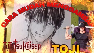 cara mudah menggambar anime jujutsu kaisen toji