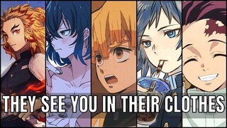 When you wear their clothes - Demon slayer x listener asmr