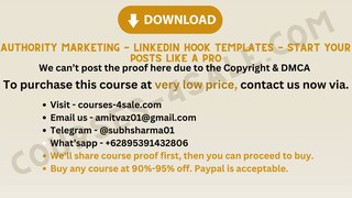 [Course-4sale.com] -  Authority Marketing - LinkedIn Hook Templates - Start Your Posts like a Pro
