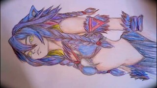 Wolf Girl Sketch Drawing