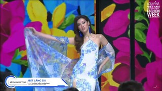 Hoa Hậu Khánh Vân catwalk ở vị trí Vedette, quét sạch sàn diễn với thiết kế bay bổng