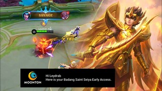 Thanks Moonton For Early Access | Badang Saint Seiya Sagittarius Gameplay | Mobile Legends