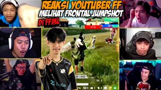 REAKSI YOUTUBER FREE FIRE MELIHAT FRONTAL JUMPSHOT MERATAKAN 1 SQUAD DI FFML