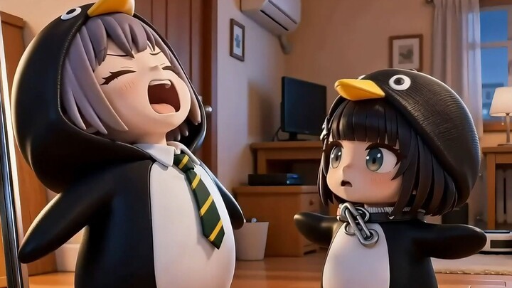 Ketika penguin kecil bertemu dengan penguin berkerumun, ngoong? ngak!