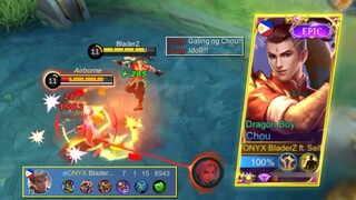 HOW TO PLAY TANK CHOU IN MYTHICAL GLORY 1000+ POINTS🔥 (Very Hard Game?!) + SKIN GIVEAWAYS -MLBB