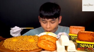 Ăn và cảm nhận mì cay, trứng gà, thịt hộp #anngon