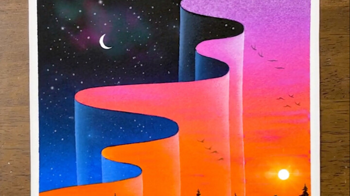 Creative oil pastel painting—swipe away and you’ll be missing out!