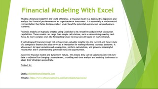 Financial Modeling With Excel