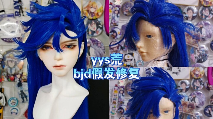 [วิกผม BJD] วิกผมคอสเพลย์องเมียวจิ อาราโซะที่พังหลังซ่อมแซมและเล่นกับน้องแมว