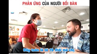 Phản ứng của bồi bàn khi được bo 1000$ #giaitri
