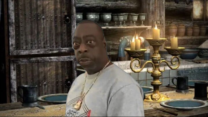 When you walk into a random house in Skyrim to loot… #skyrim #memes