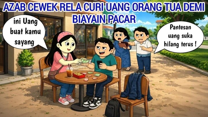 AZAB CEWEK RELA CURI UANG ORANG TUA DEMI BIAYAIN PACAR  ANIMASI AZAB