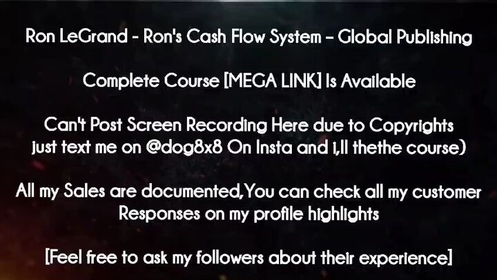 Ron LeGrand Course Ron's Cash Flow System – Global Publishing download