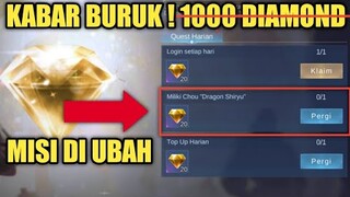 TIDAK JADI 1000 DIAMOND KUNING !! MISI DIAMOND KUNING DI UBAH MOONTON !