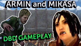 MIKASA AND ARMIN ATTACK ON TITAN GAMEPLAY - DEAD BY DAYLIGHT