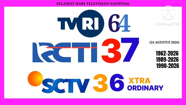 Hari Televisian Nasional TVRI Nasional Ke-64 RCTI Ke-37 SCTV Ke-36 Tahun (24 Agustus 2026)