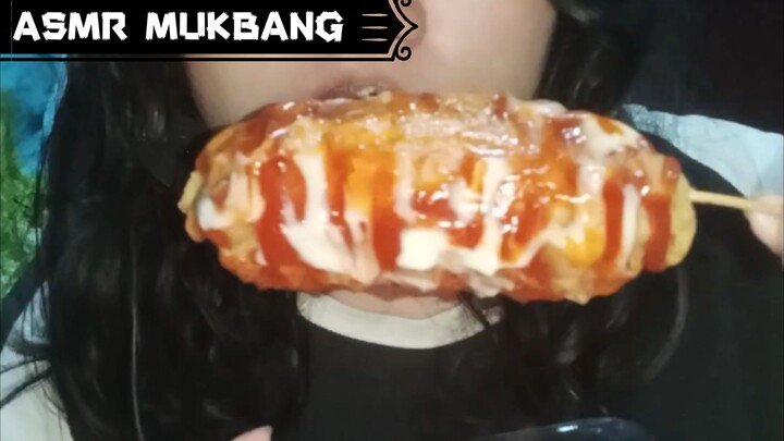 ASMR HOTTANG or viral Korean sausage hotdog potato Mukbang