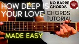 Bee Gees - How Deep Is Your Love Chords (Guitar Tutorial) for Acoustic Cover