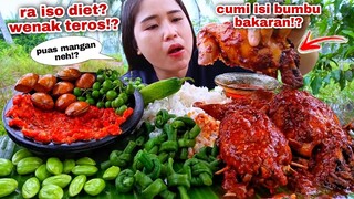 NIKMAT PARAH⁉️ CUMI JUMBO ISI TELUR LALAPAN JENGKOL MENTAH CAMPUR PETE LEUNCA SAMBAL TERASI