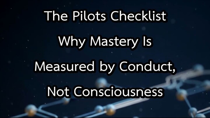 The Pilots Checklist Why Mastery Is Measured by Conduct Not Consciousness