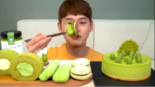 mukbang matcha trà xanh #asmr #mukbang