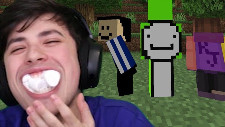 [Thử thách vui nhộn] Chinh phục Minecraft, nhưng cứ mỗi phút lại phải nhét một viên kẹo dẻo vào miện