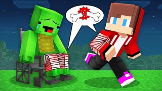 Speedrunner BROKE HANDS vs Hunter BROKE LEGS : JJ vs Mikey in Minecraft Maizen!