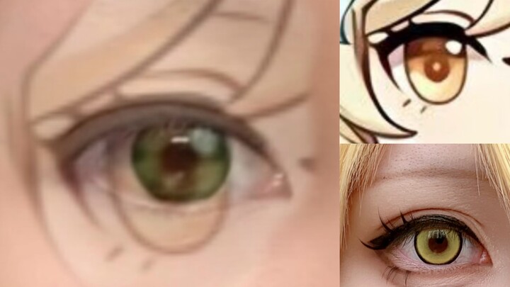 The person who came up with drawing cosplay eye makeup like this is a true genius!!!