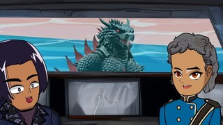 Godzilla is reborn, destroys the nuclear submarine, and moves towards the sacred mountain to encount